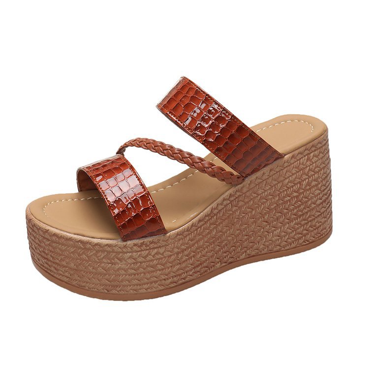 Dame Wedge-sandaler med flettet overdel og komfortabelt fodbånd Stilla
