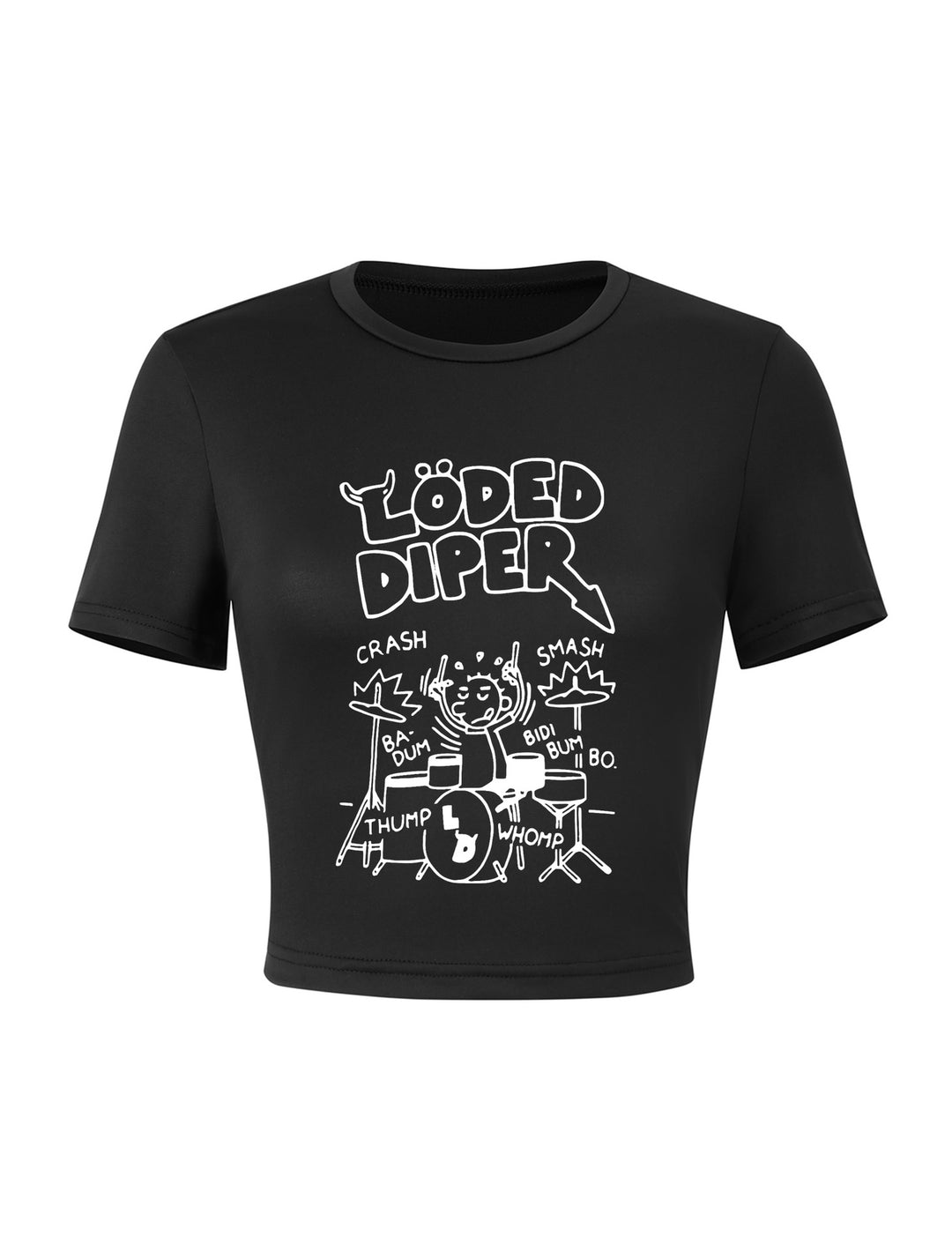 Dame Crop-Shirt med legende spøgelsesmotiv Skovae