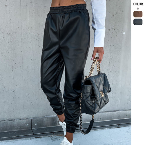 Dame komfortable joggebukser i sportstil med elastisk talje og lommer Skovae