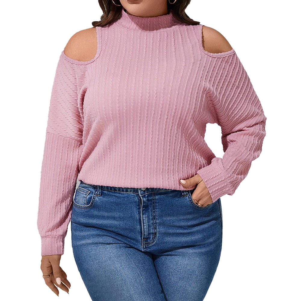 Dame afslappet top med off-shoulder design og struktureret stof Stilla