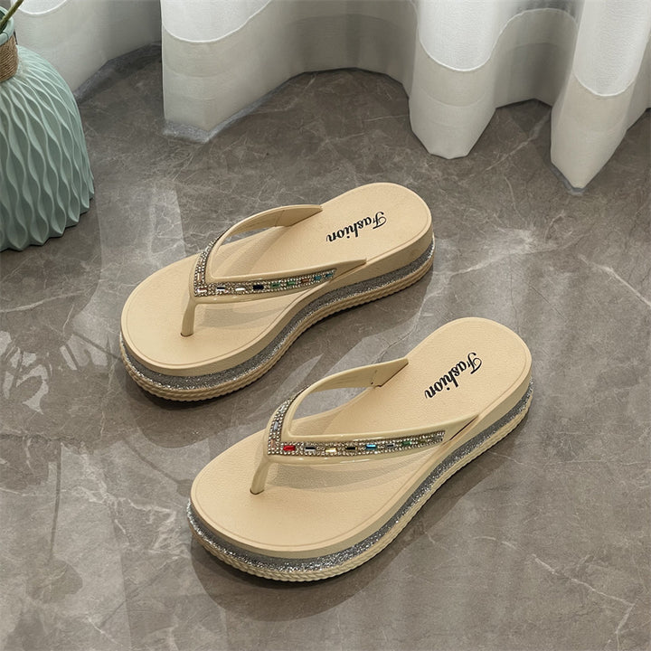 Dame Elegant og glitrende Tå-sandaler med høj kvalitet komfort Stilla