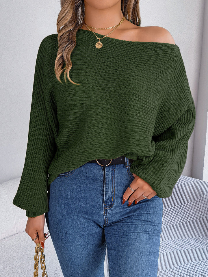 Dame oversized strikbluse med ét-ærmet snit Stilla