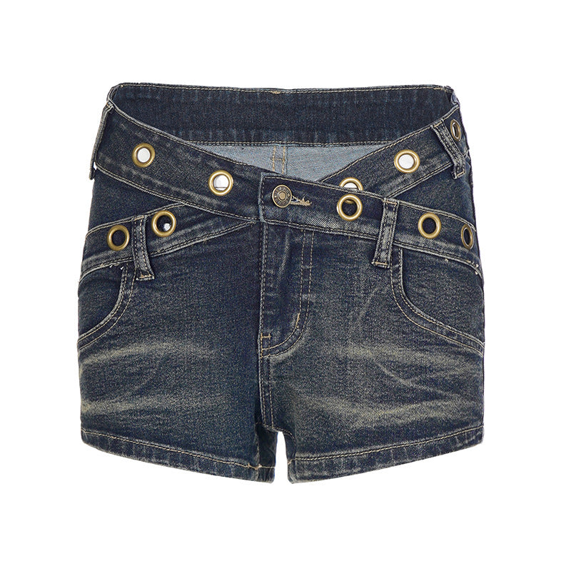 Dame Flared Jeans med dekorative knapdetaljer og moderigtigt finish Skovae