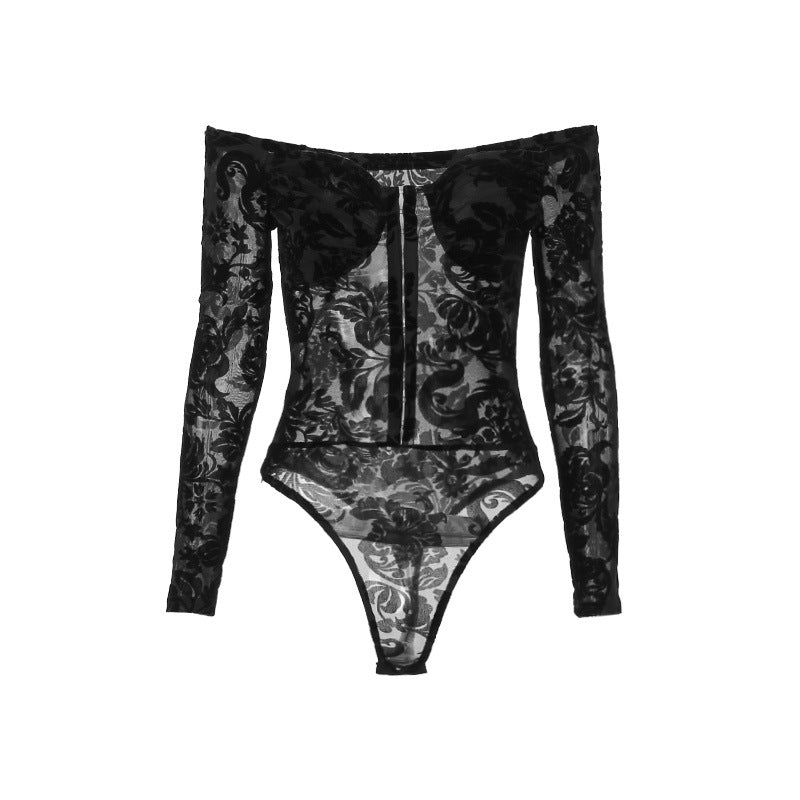 Dame luksuriøs spidsedragt med off-shoulder-design Skovae
