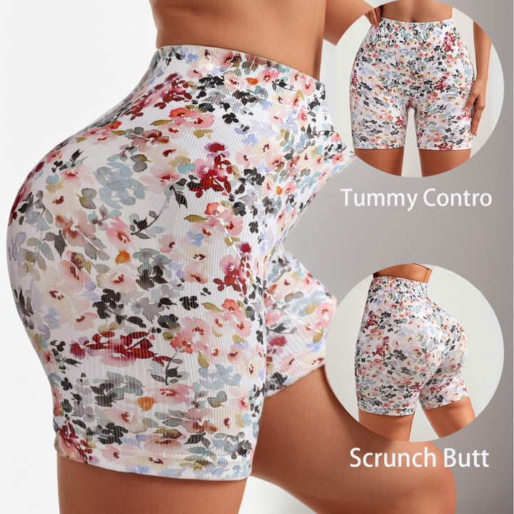 Dame Mikrofiber sportsshorts med blomstermønster Stilla