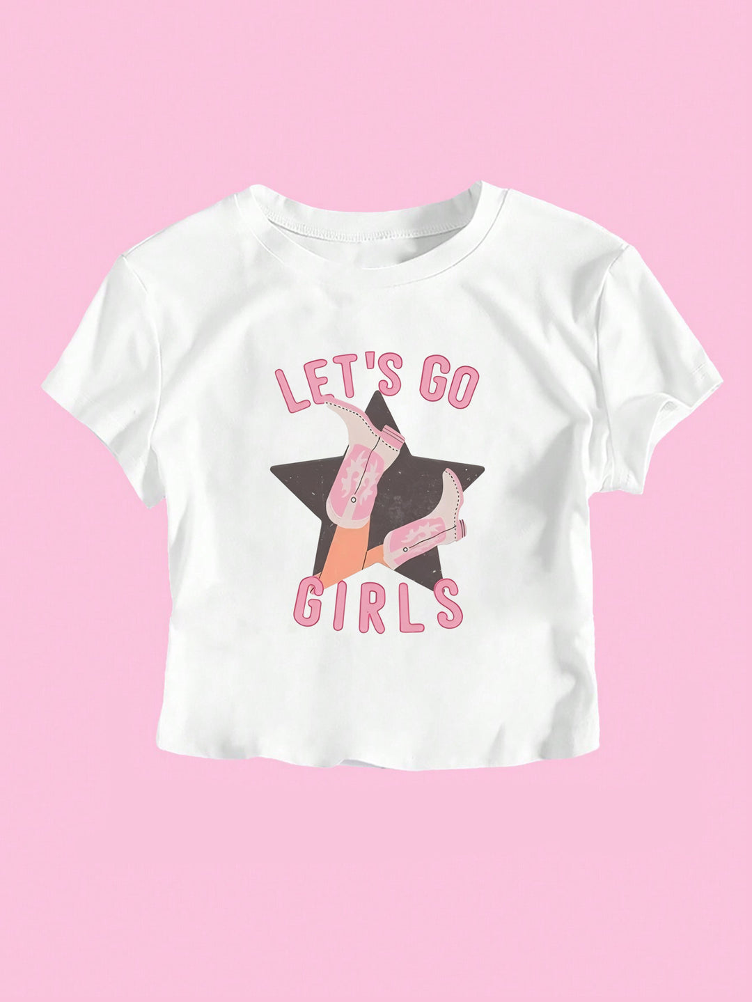 Dame Crop-T-shirt med kreativ telefon-design Skovae