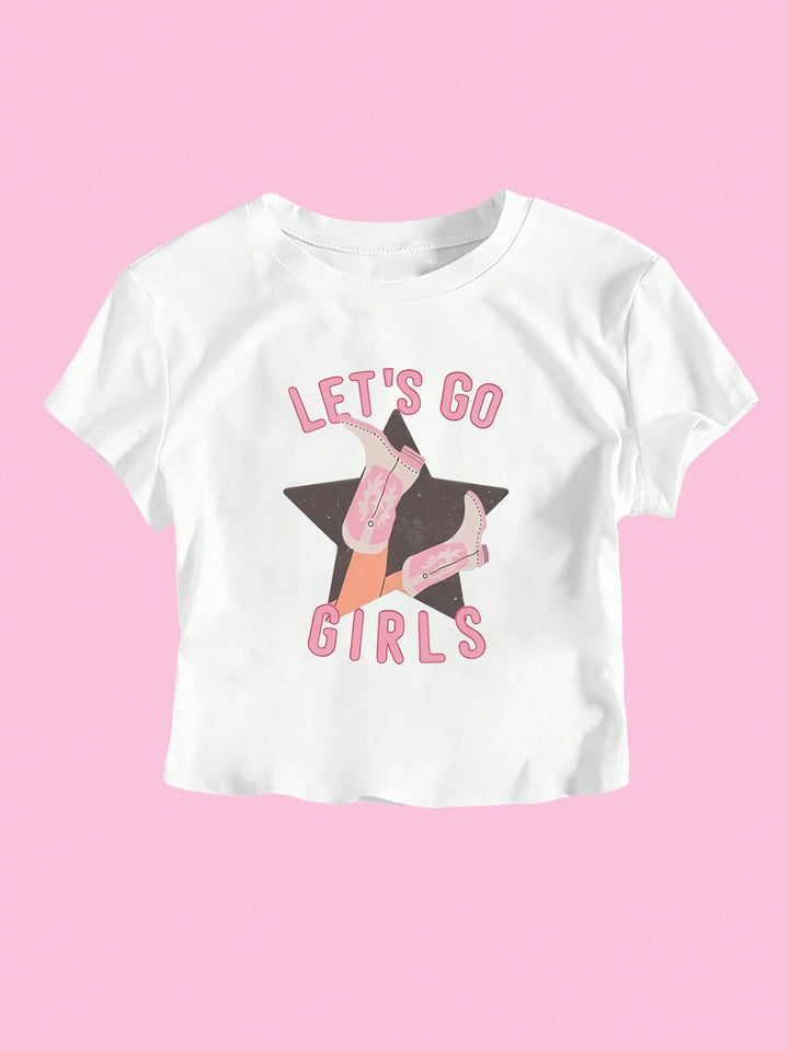 Dame Crop-T-shirt med kreativ telefon-design Skovae