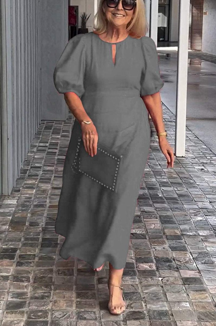 Damer Elegant Puffærmede Maxi Kjole Stilla