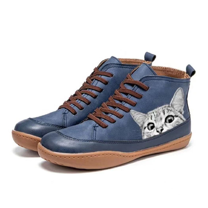 Damer Høje Sneakers med katteprint Stilla