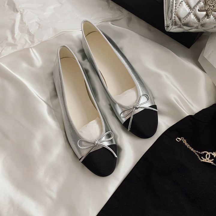 Dame Chic Sløjfe-Detalje Ballerina Flats Stilla