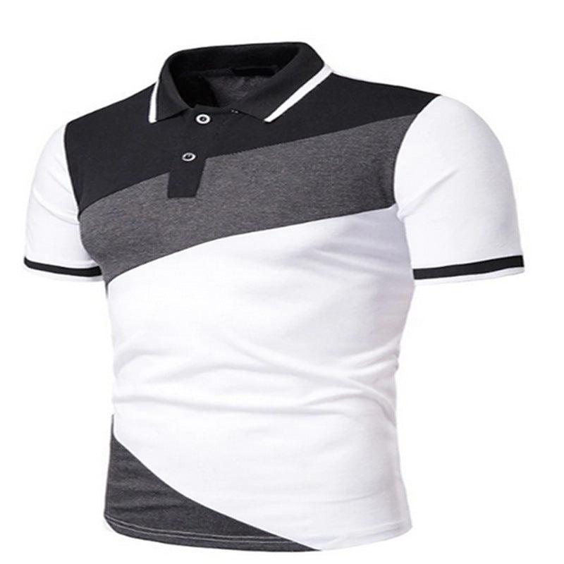Herre Poloshirt med moderne farveblokdesign Stilla