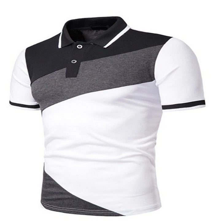 Herre Poloshirt med moderne farveblokdesign Stilla
