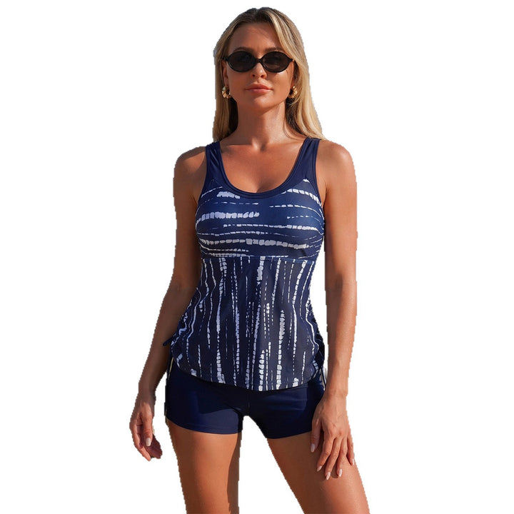 Dame Sporty Tankini-sæt med charmerende snit og flydende nederdel Skovae