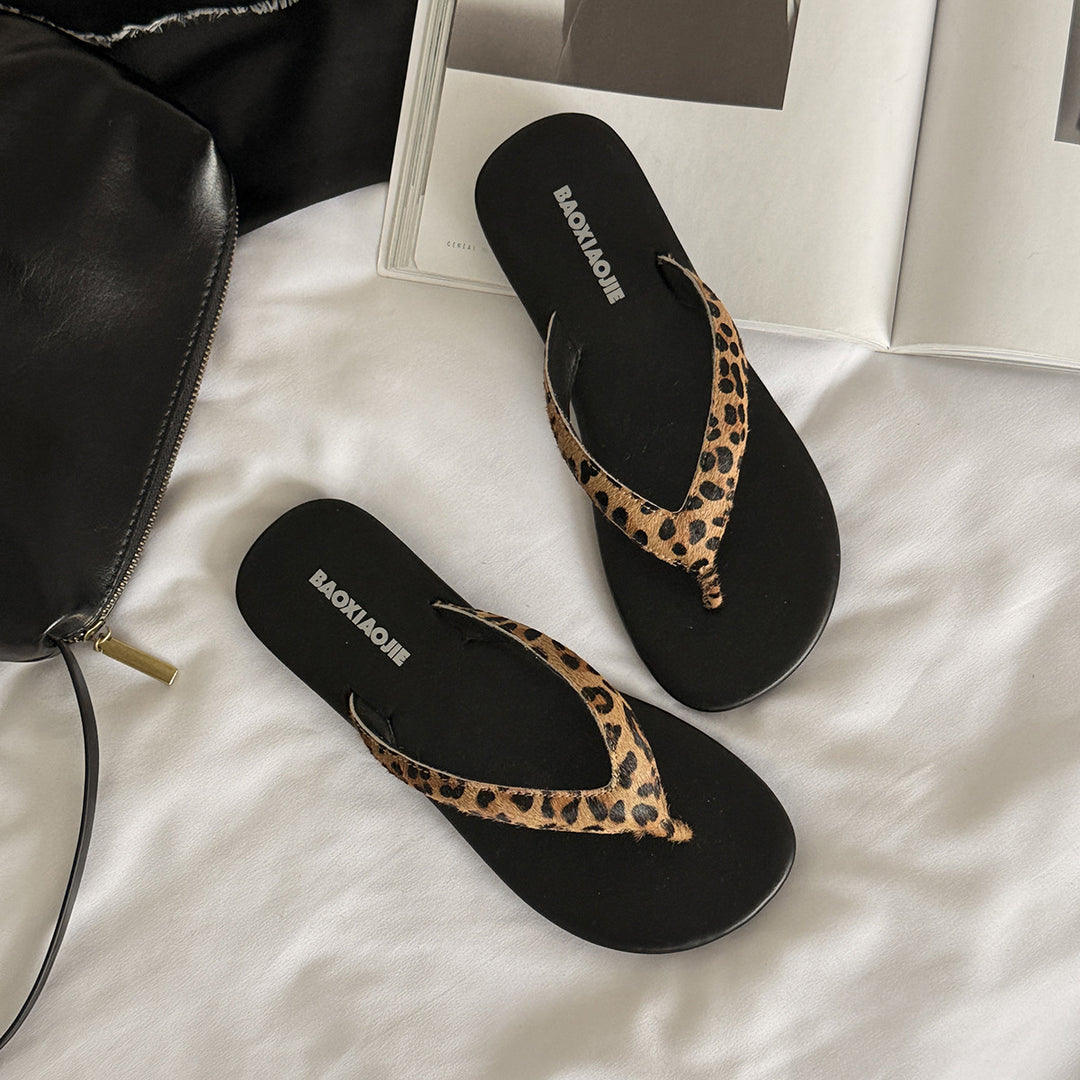 Dame Chic Exotisk Tryk Flip-Flops Stilla