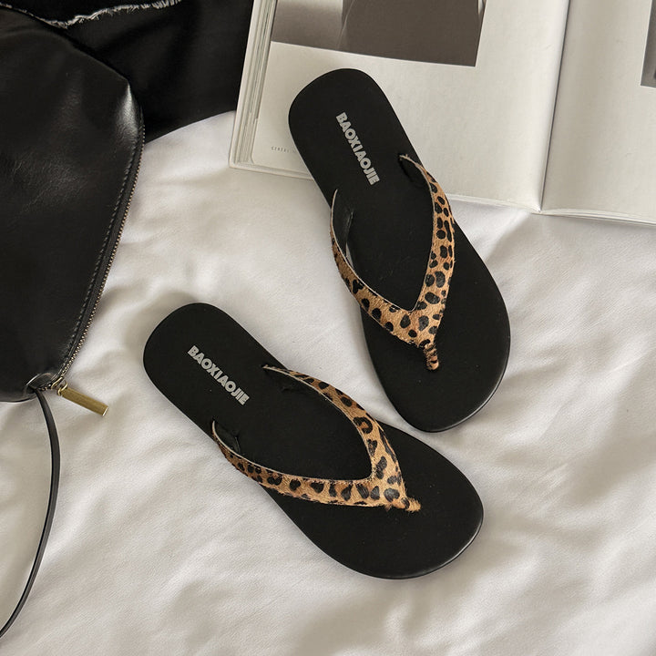 Dame Chic Exotisk Tryk Flip-Flops Stilla