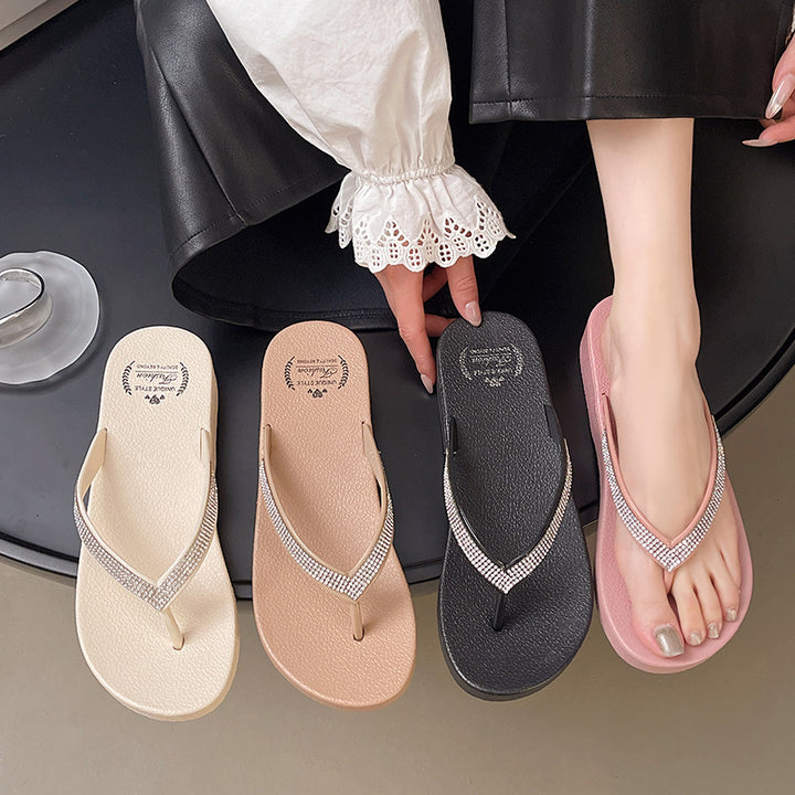 Dame Komfortable Flip-Flops med glitrende detaljer og ergonomisk sål Stilla