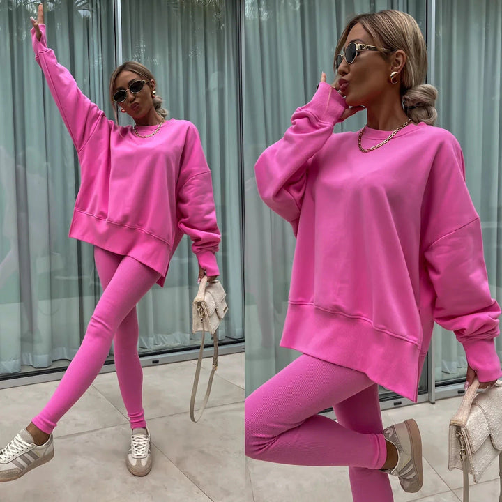 Stilla | Casual Løs Sweatshirt Bukser Sæt