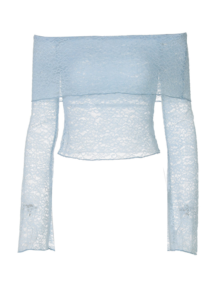 Dame spidstop med off-shoulder design og bredt udfoldede ærmer Stilla