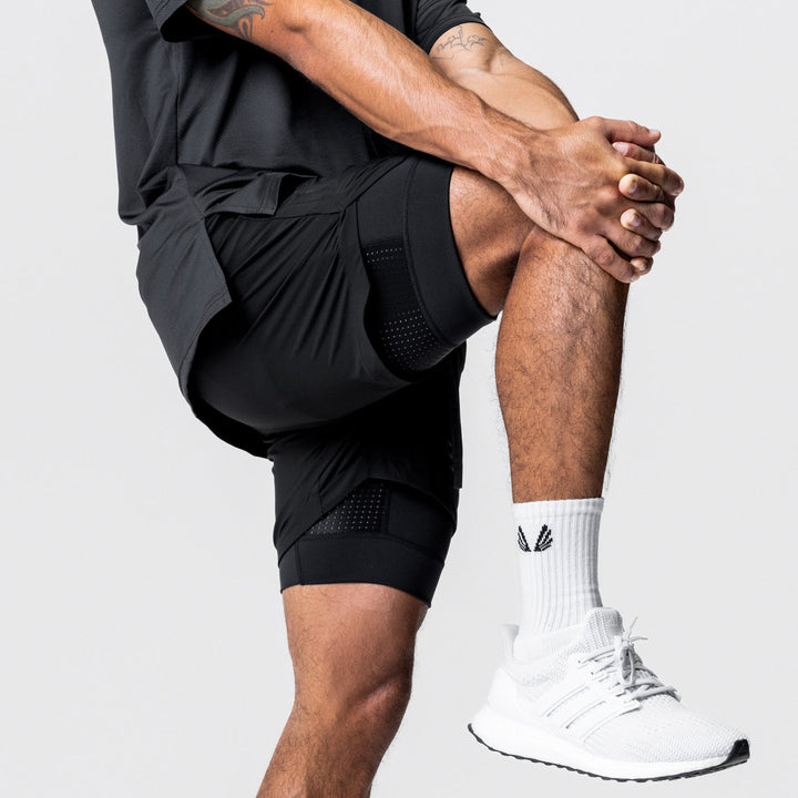 Dame Sporty løbeshort med integreret inderslip og elastisk talje Stilla