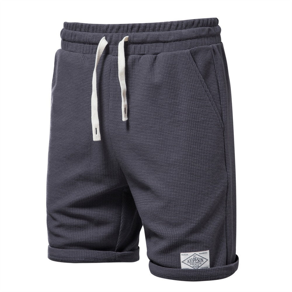 Herrer Sportslige Vaffelstof-Shorts med elastisk Talje og Snøre Stilla