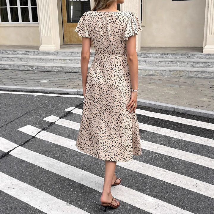 Dame vintage-inspireret knaplukning midi-kjole Stilla