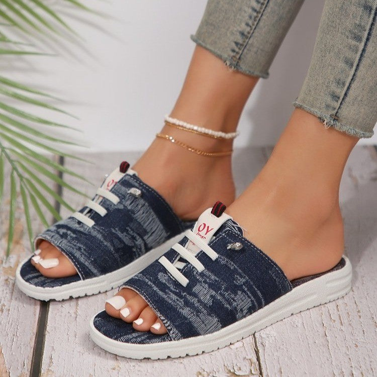 Dame afslappede Open-Toe Pantoletten Stilla