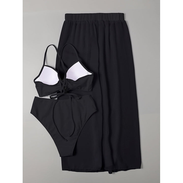 Dame bikini-sæt med elegant indpakningsskørt Skovae