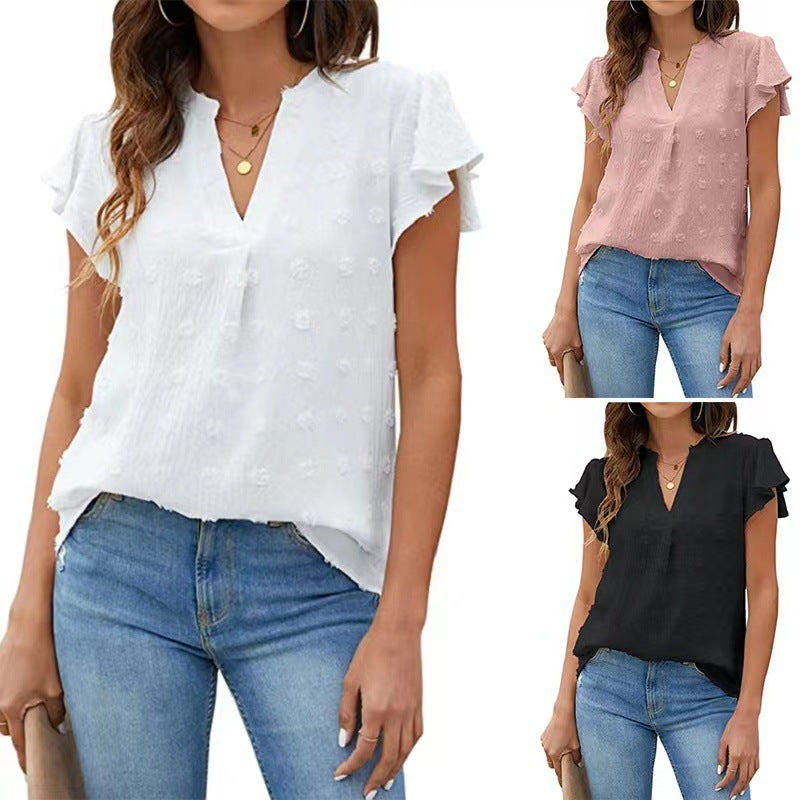 Damebluse med flæser Stilla