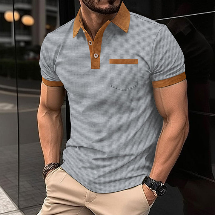 Herrer elegant polo t-shirt med struktureret krave og modige accenter Stilla