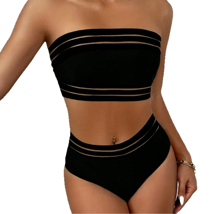Dame bandeau-bikini med transparente accenter Skovae