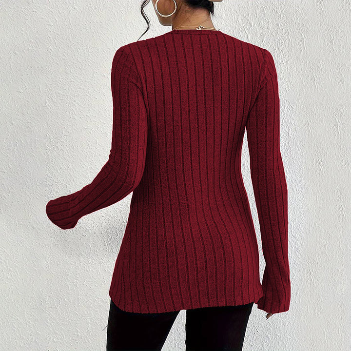 Women's Long Sleeve Cardigan with Fine Rib Structure and Elegant Button Details Stilla