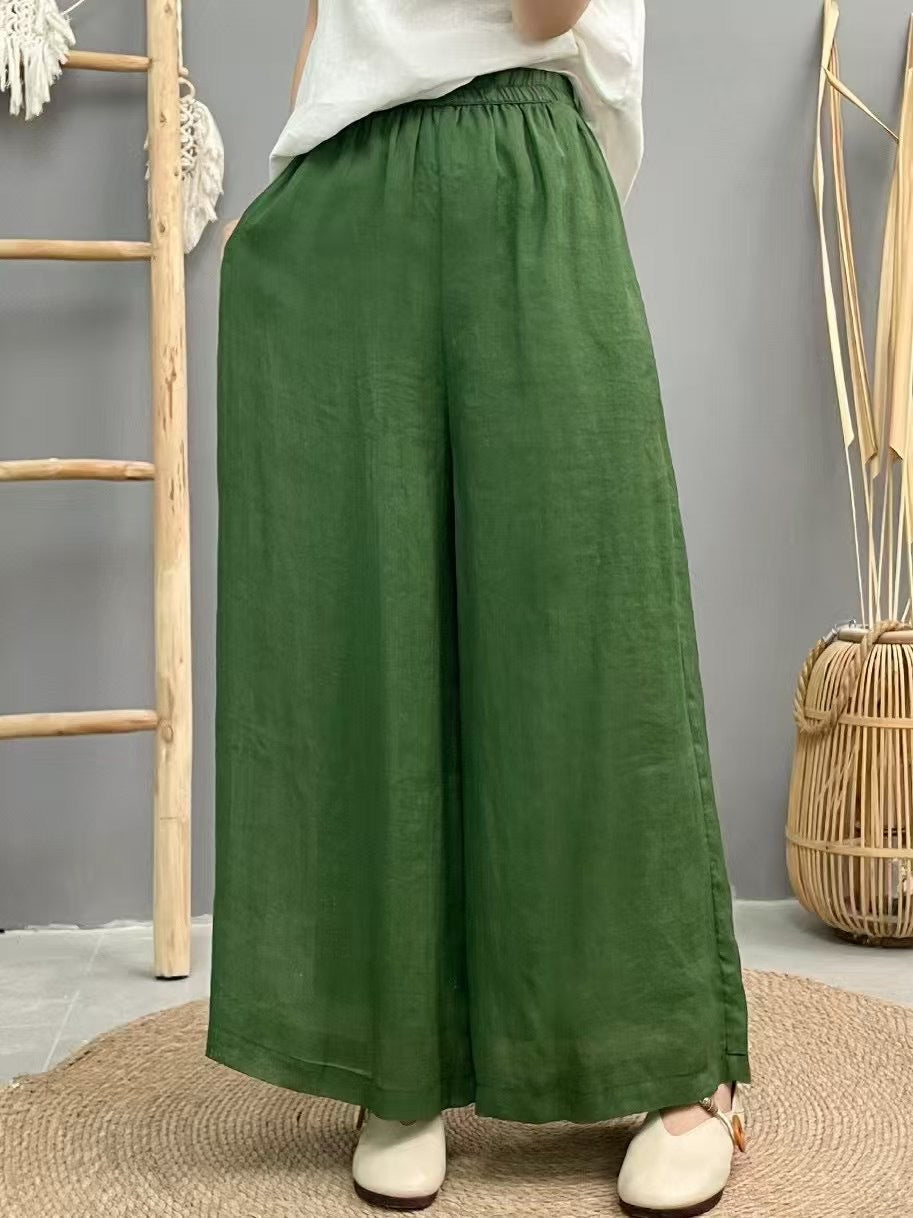 Dame Flydende Brede Linned Culottes Stilla
