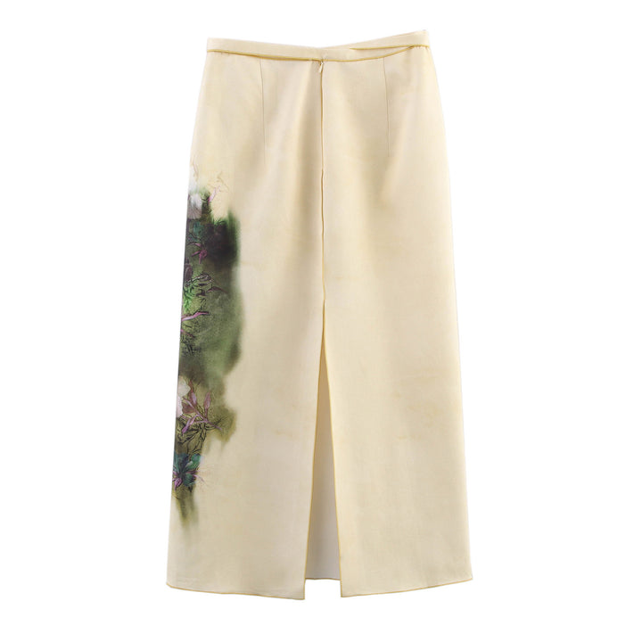 Dame Floral Print Maxi Nederdel med justerbar talje snøre Stilla