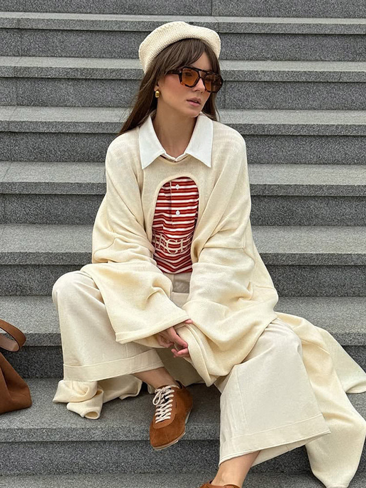 Dame Oversized Strik-Jakke Stilla