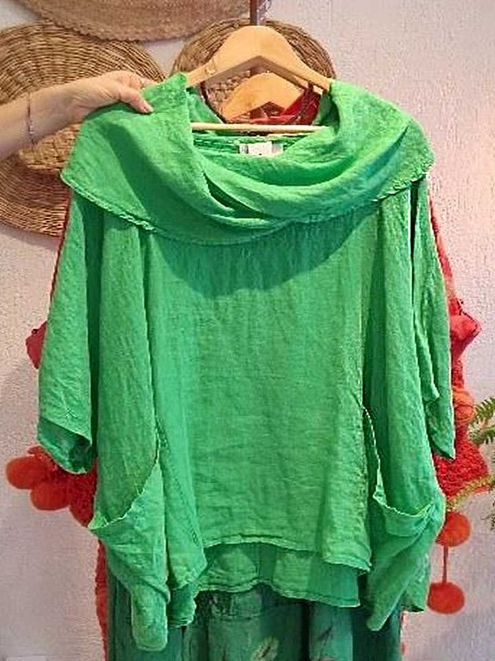 Damer Oversize Bluse med generøs krave Stilla