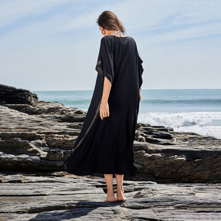 Dame Broderet Strandkaftan Stilla