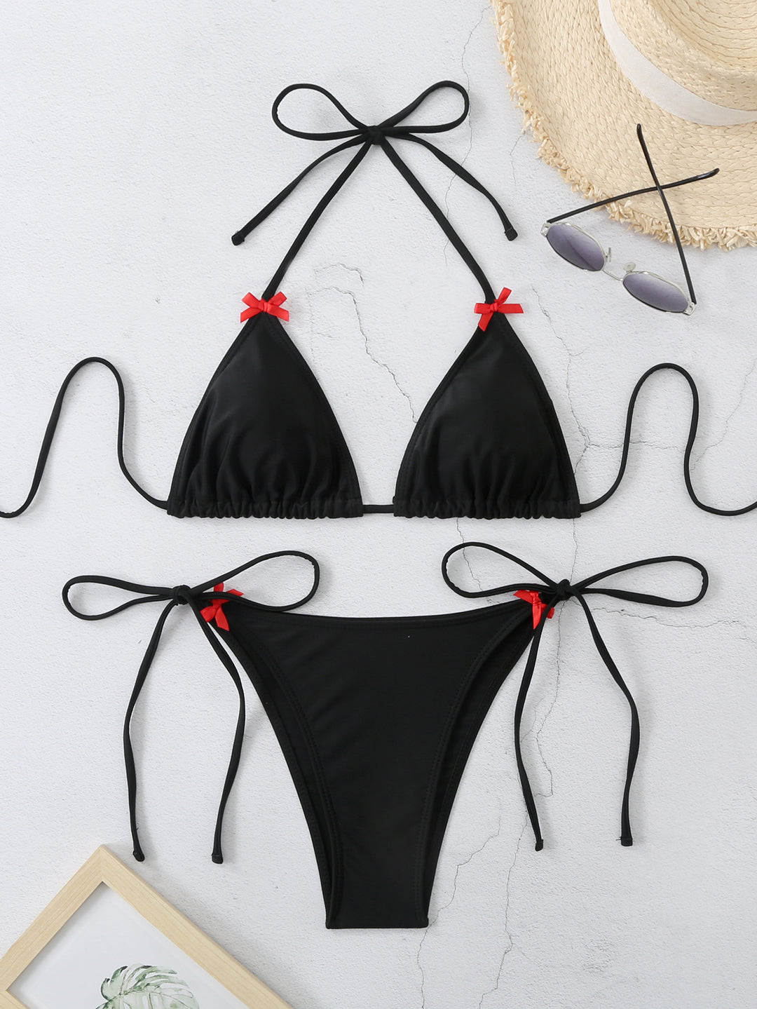 Dame Triangle Tie Bikini Sæt Stilla