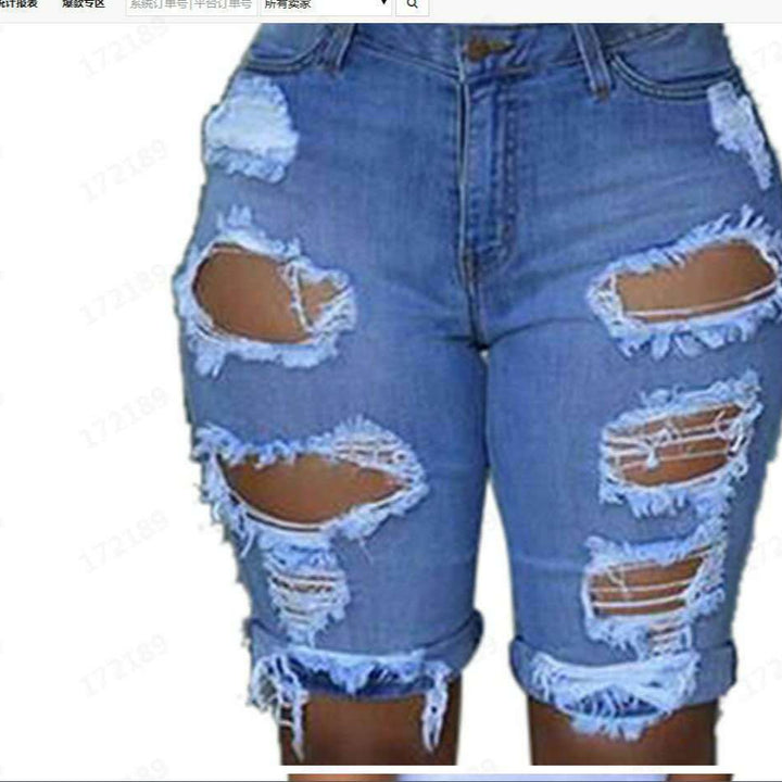 Dame Ødelagt Denim-Bukser med afslappet pasform og fashionable revnedetaljer Skovae