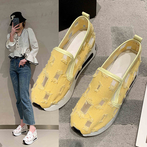 Dame Slip-On Sneakers med innovativt tekstildesign og skridsikker sål Stilla
