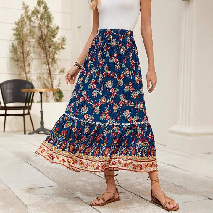 Kvinder Bohemian Floral Maxi Nederdel Stilla