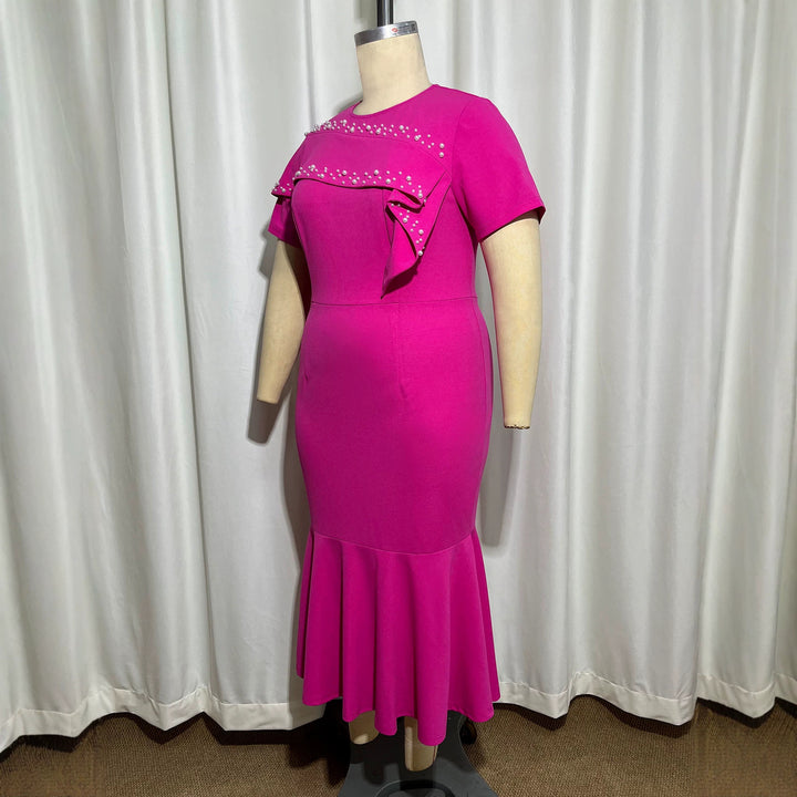 Damer Elegant Figurtilpasset Maxikjole med Ruffles detaljer Skovae