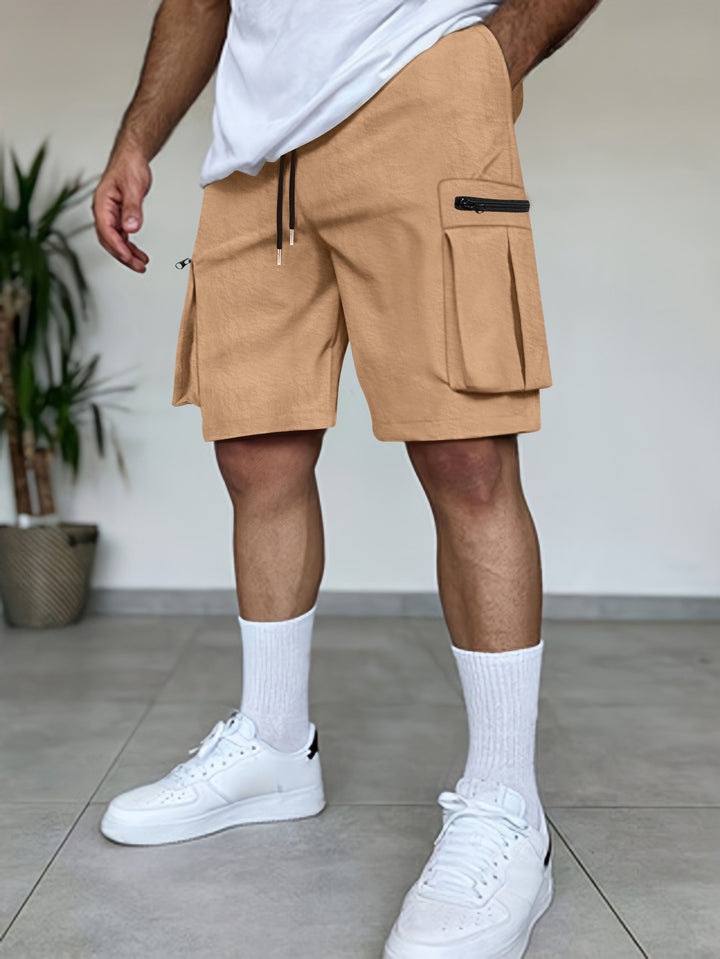 Herrer Utility Cargo Shorts med lynlåslommer Stilla