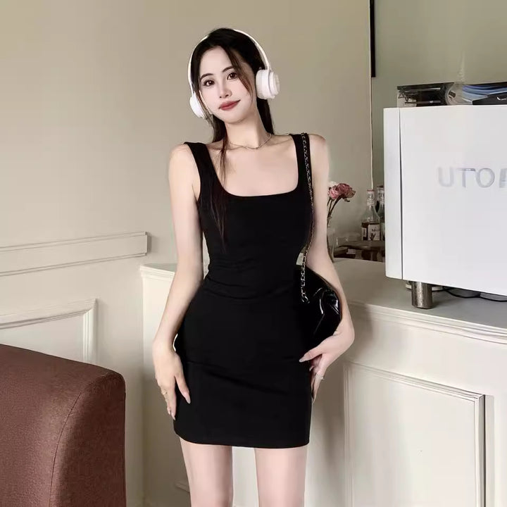Femme Bodycon Mini Kjole med transparent overlay Stilla