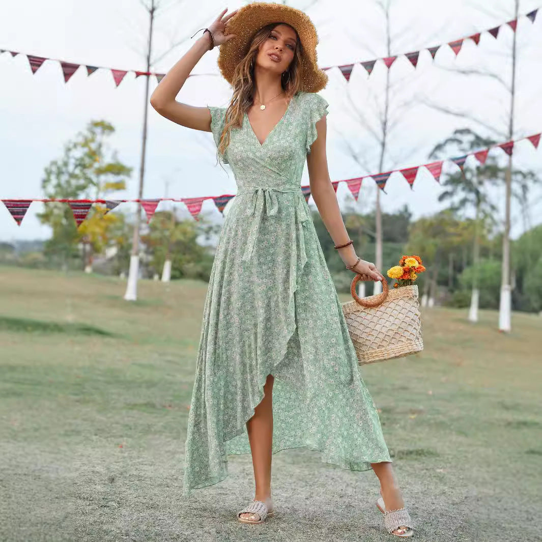 Femme Floral Print Maxi Wrap Kjole Stilla