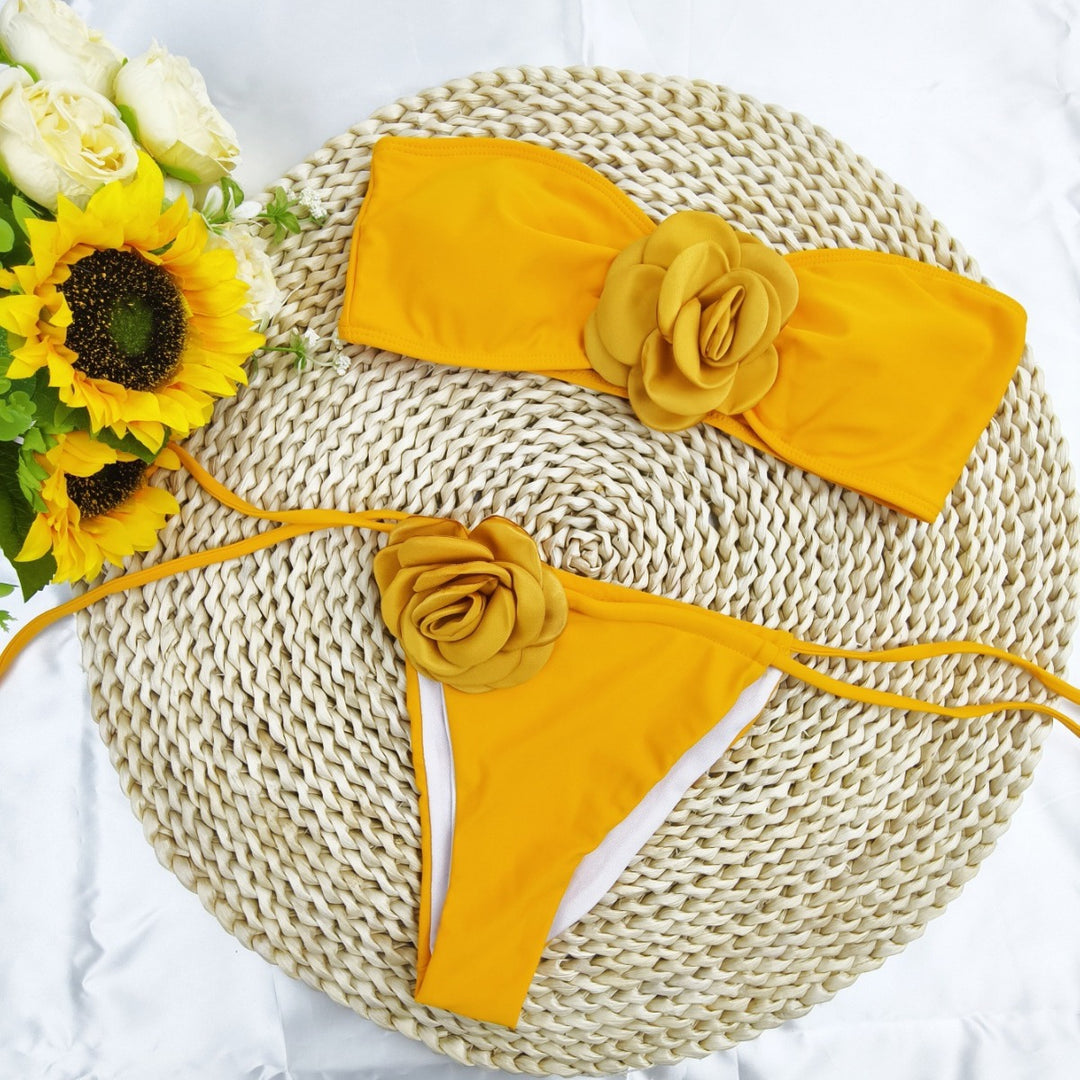 Femme Floral Dekoreret Bikini Sæt Stilla