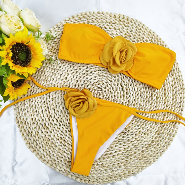 Femme Floral Dekoreret Bikini Sæt Stilla