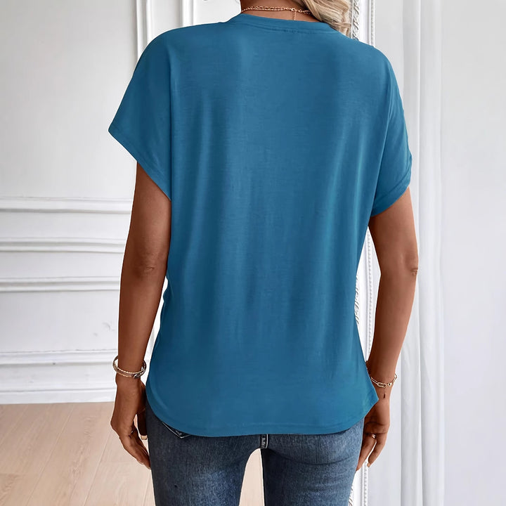 Dame afslappet tunika-shirt med knyttet design Stilla