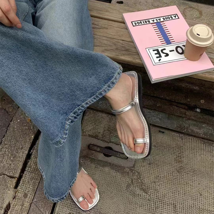 Dame Chic Metallic Slide Sandaler Stilla
