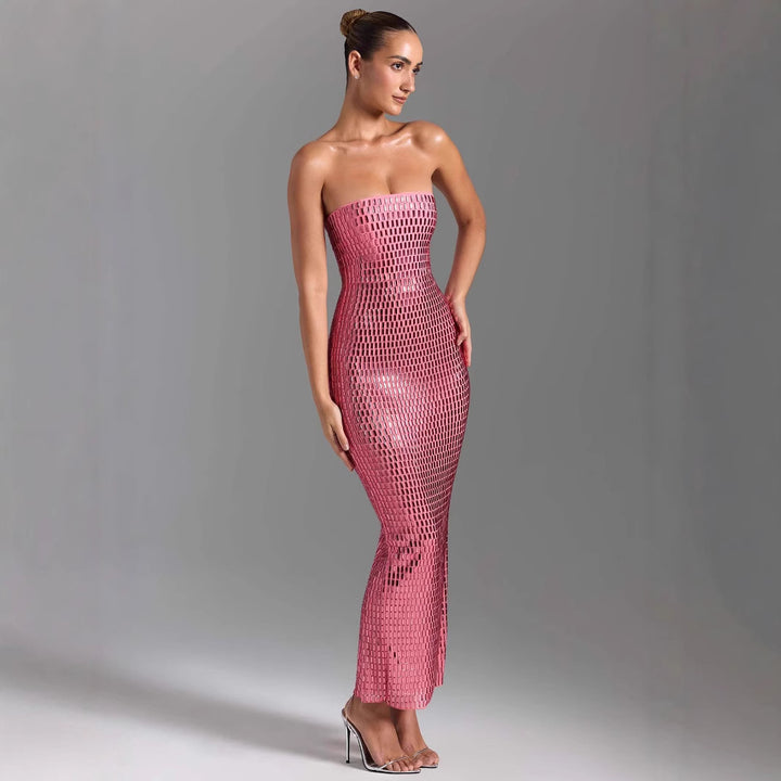 Dame Bodycon aftenkjole i netdesign Stilla