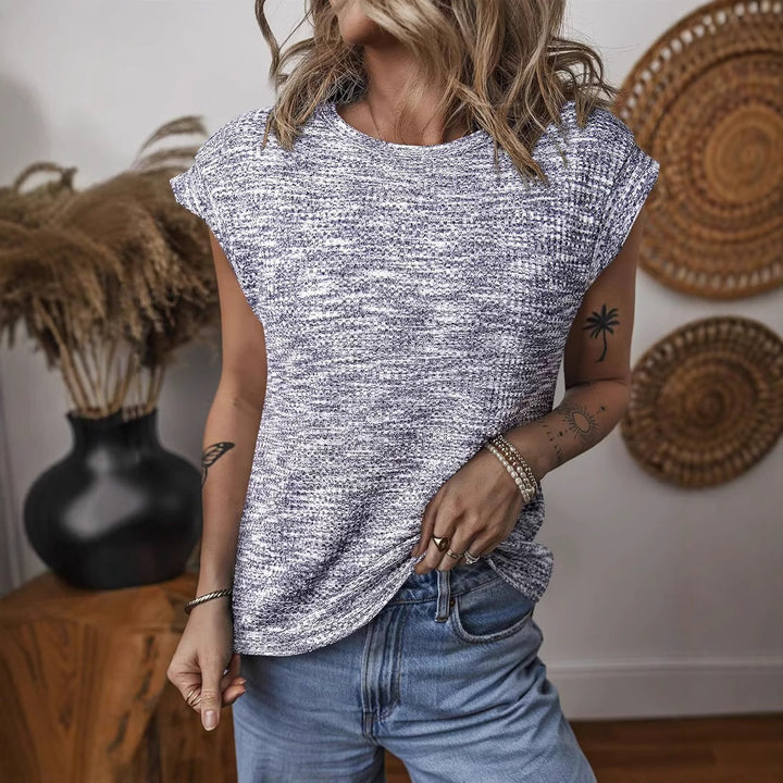 Dame Casual Shirt med rullekrave og let strukturstof Stilla
